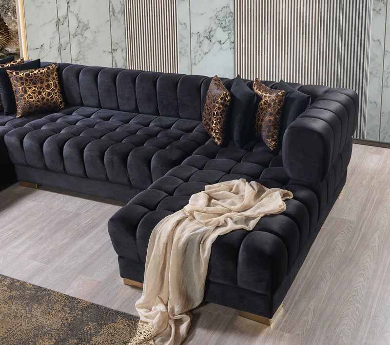 Ariana Velvet Double Chaise Sectional | Luxury Modular Sofa