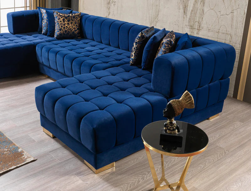 Ariana Velvet Double Chaise Sectional | Luxury Modular Sofa