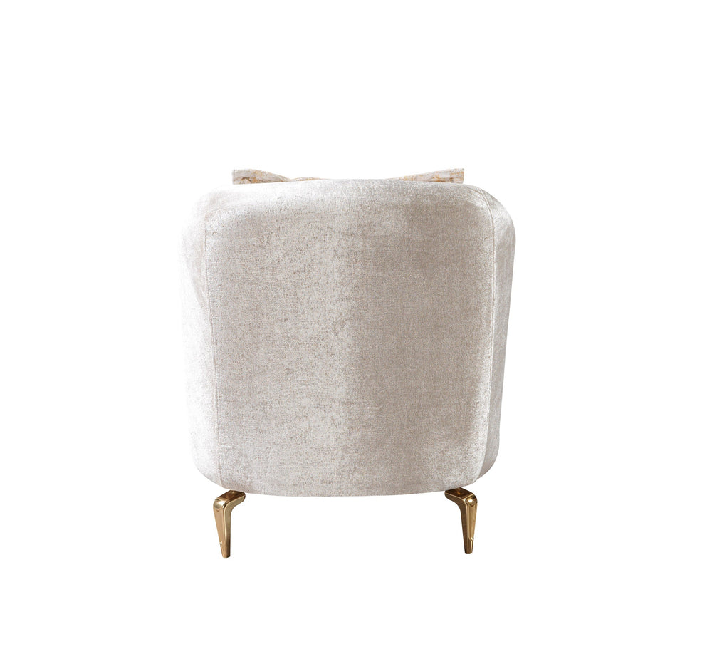 Santana Ivory Velvet Accent Chair | Modern Living Room Chair