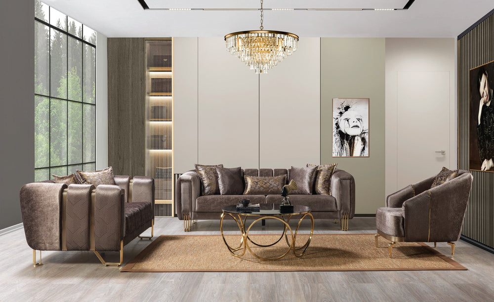 Santana Coffee Velvet Accent Chair | Modern Living Room Chair