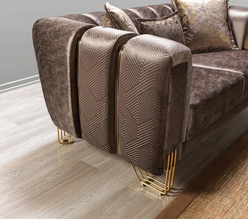 Santana Velvet Sofa & Loveseat Set | Luxury 2-Piece Living Room Set