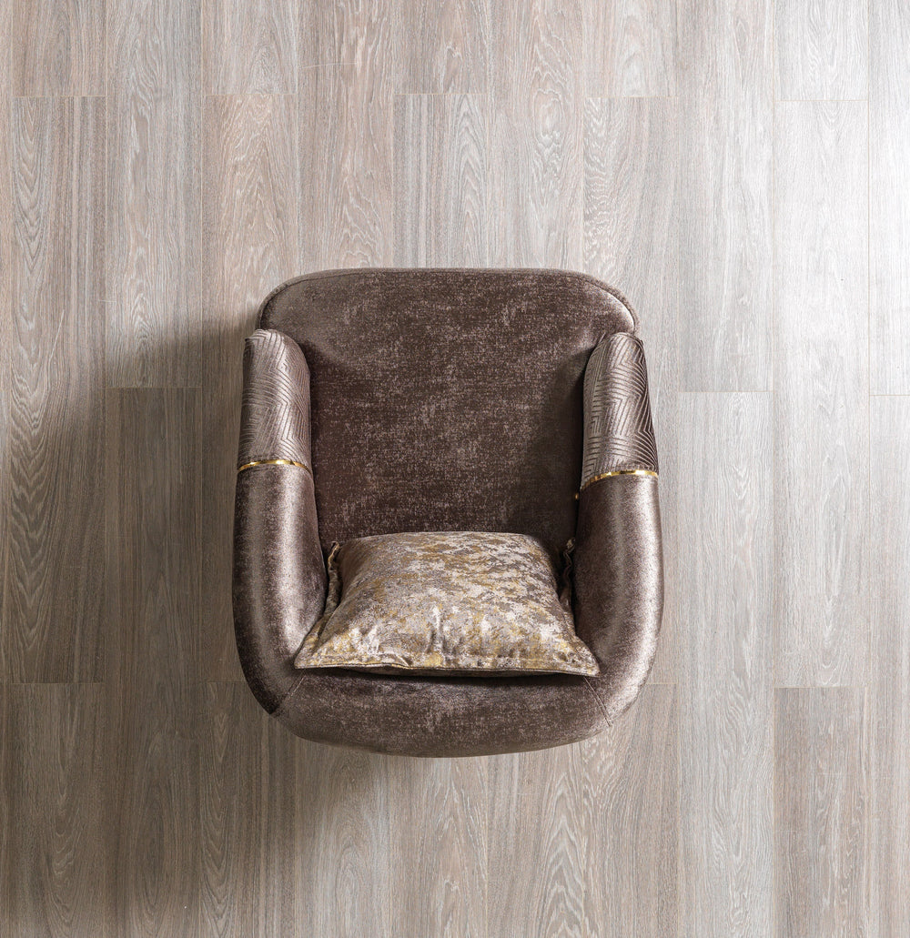 Santana Coffee Velvet Accent Chair | Modern Living Room Chair