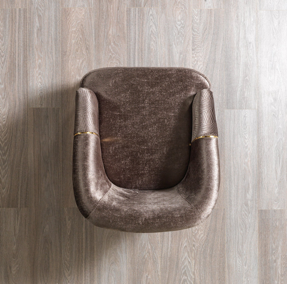 Santana Coffee Velvet Accent Chair | Modern Living Room Chair
