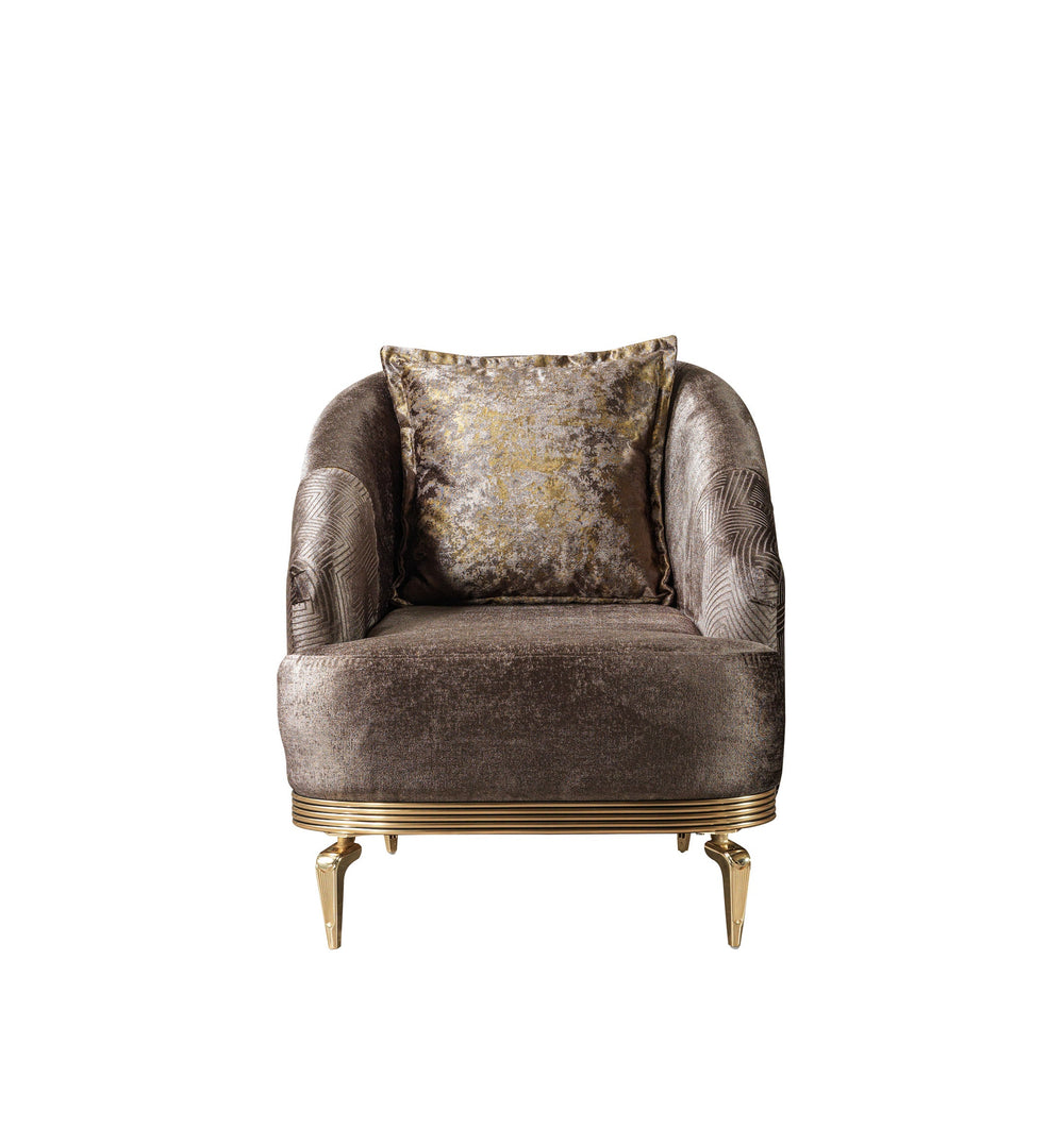 Santana Coffee Velvet Accent Chair | Modern Living Room Chair