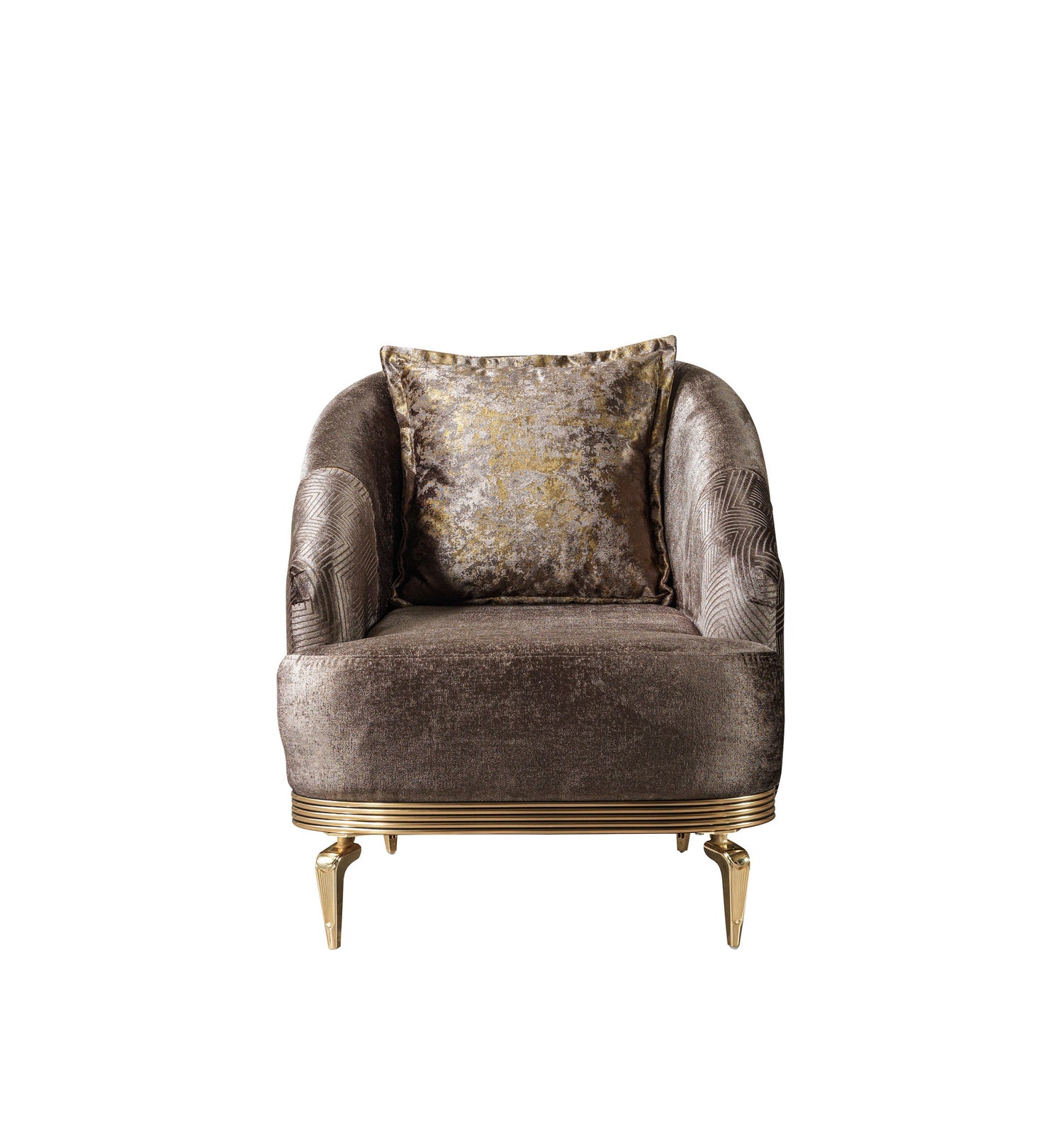 Santana Coffee Velvet Accent Chair | Modern Living Room Chair