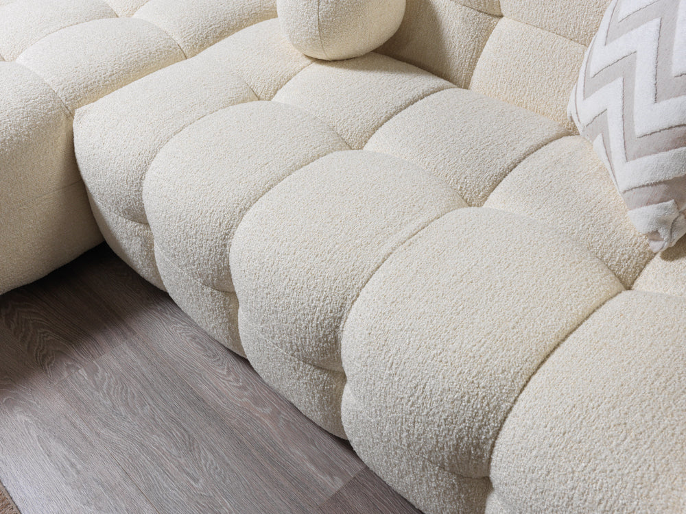 Ivy Ivory Boucle LAF 110" Sectional