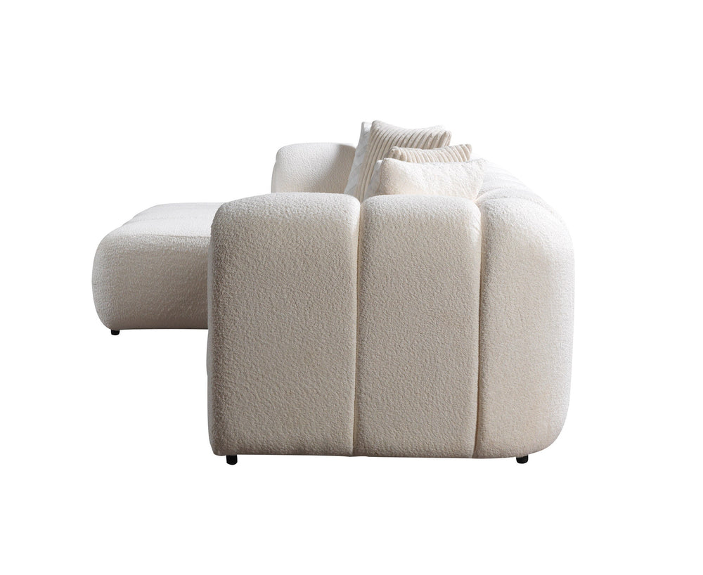 Lis Ivory Boucle LAF 115" Sectional