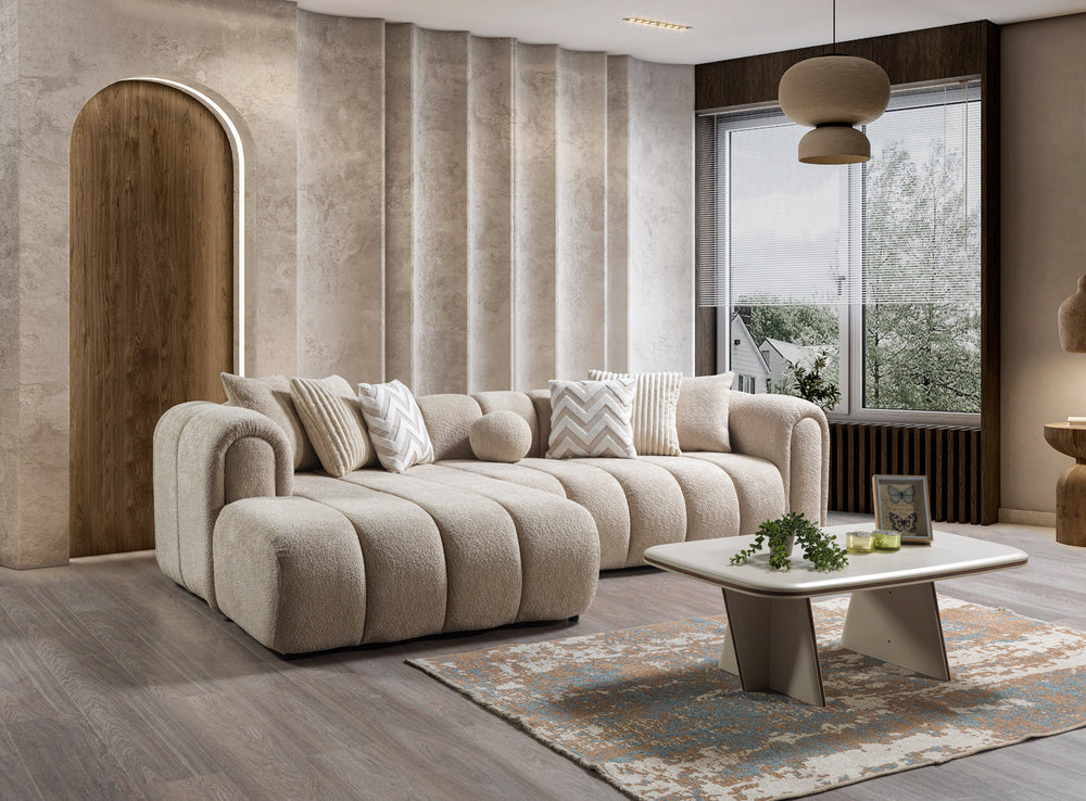 Lis Sand Boucle LAF 115" Sectional
