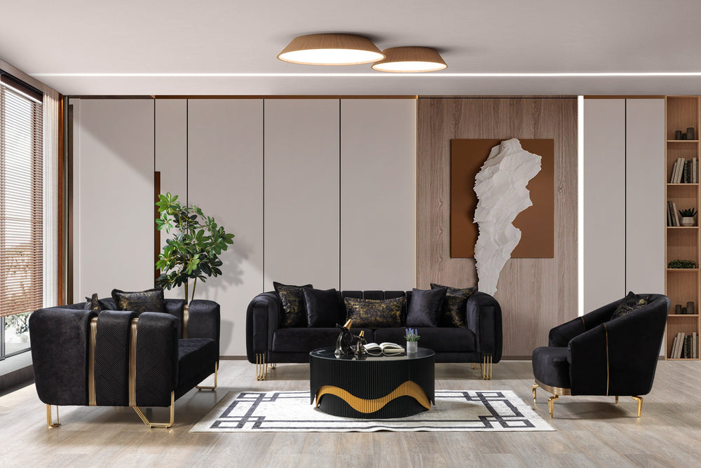 Santana Black Velvet Accent Chair | Modern Living Room Chair