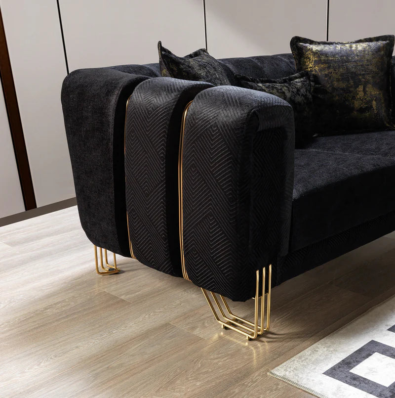 Santana Velvet Sofa & Loveseat Set | Luxury 2-Piece Living Room Set