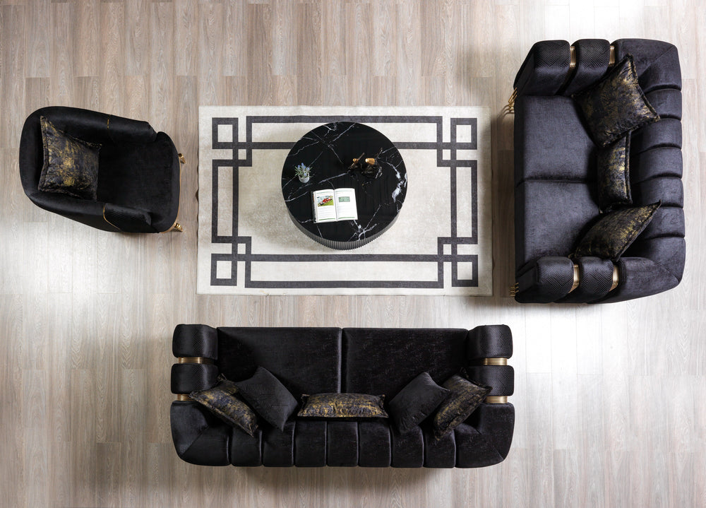 Santana Black Velvet Accent Chair | Modern Living Room Chair
