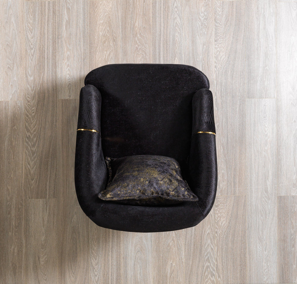 Santana Black Velvet Accent Chair | Modern Living Room Chair