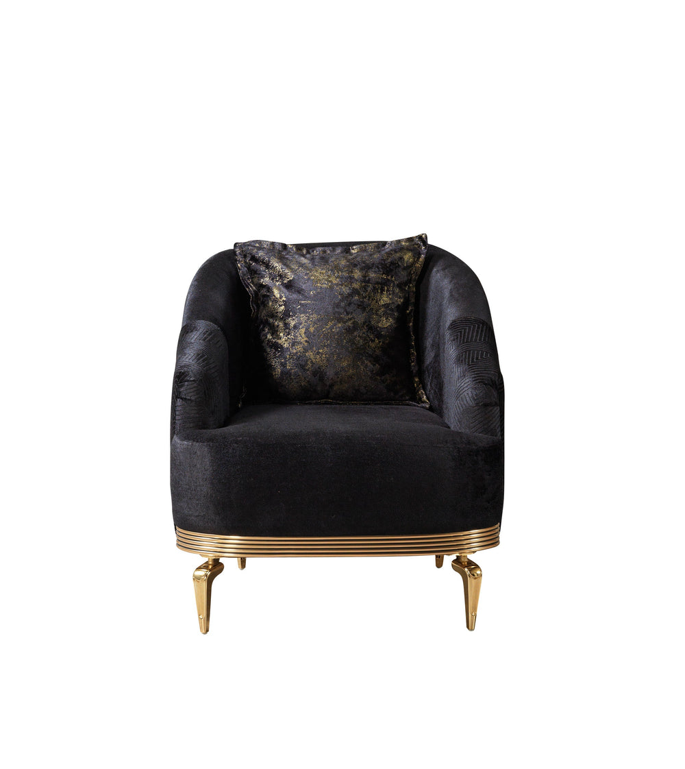 Santana Black Velvet Accent Chair | Modern Living Room Chair