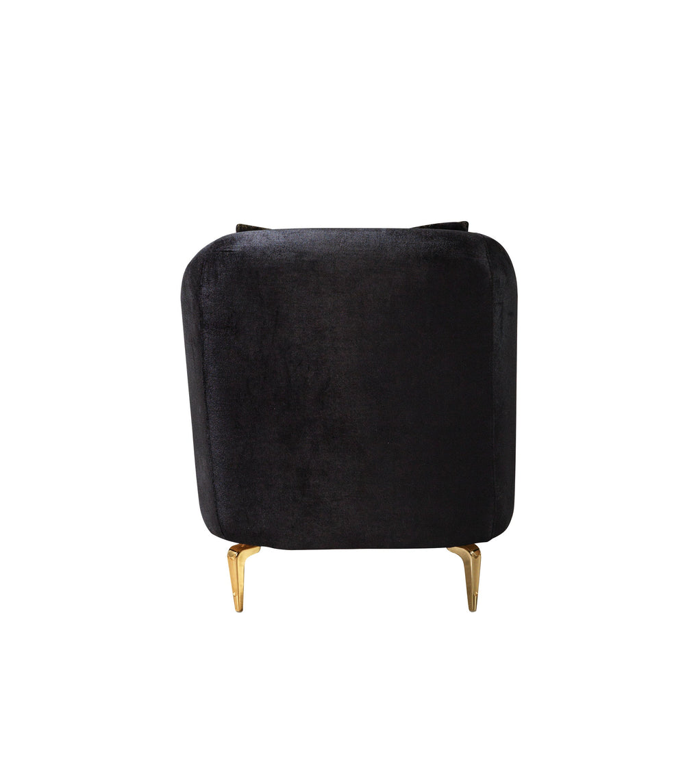 Santana Black Velvet Accent Chair | Modern Living Room Chair