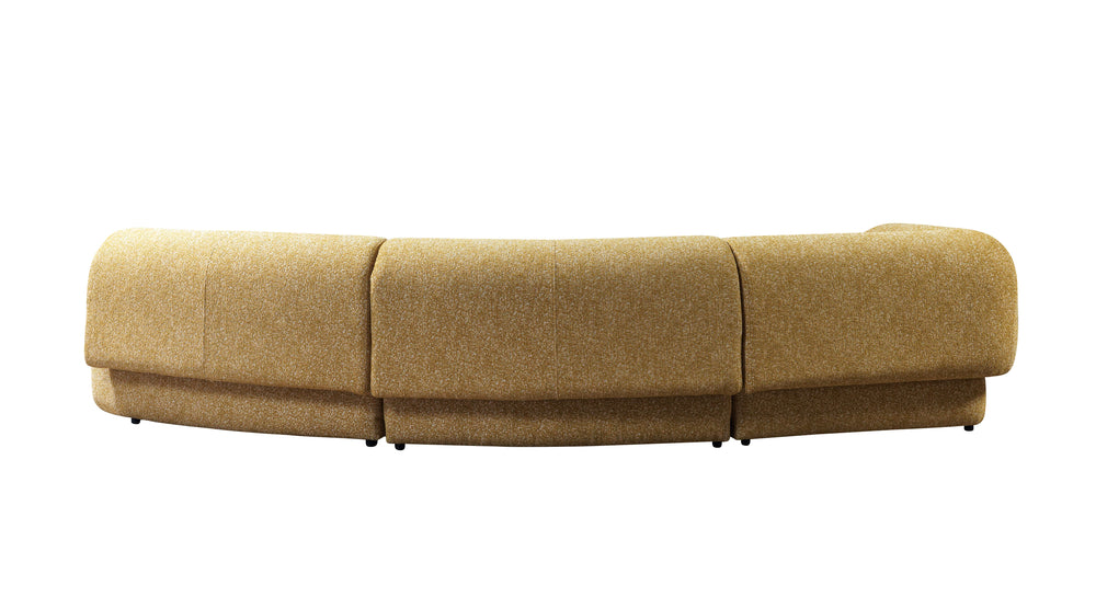 Lena Mustard Boucle 3-Piece Curved 145" Sectional