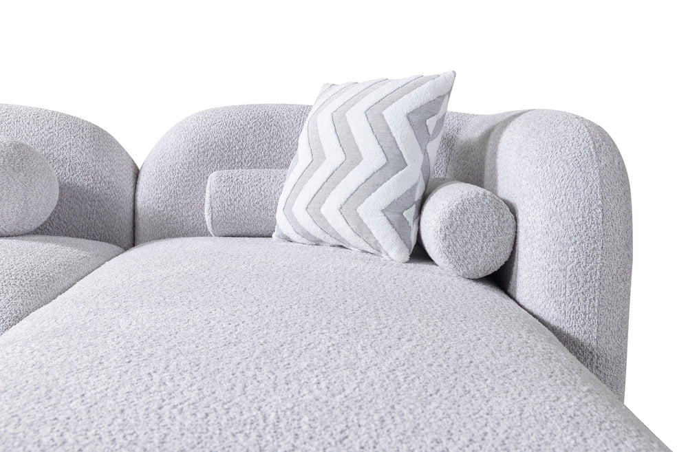 Liva Gray Boucle RAF 110" Sectional