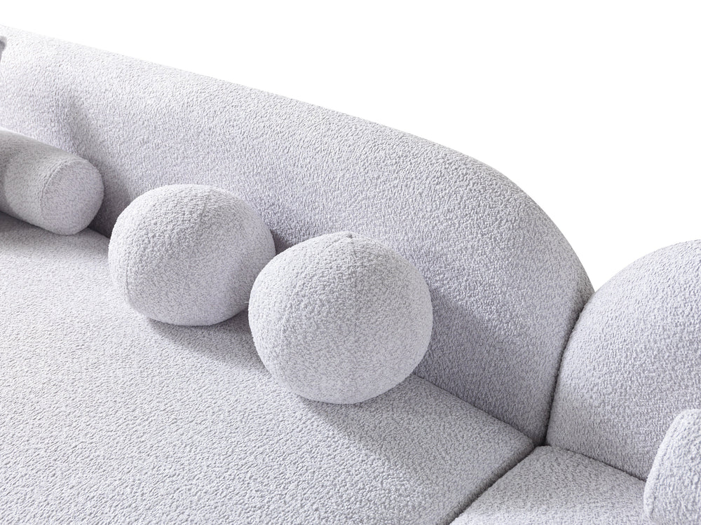 Liva Gray Boucle RAF 110" Sectional