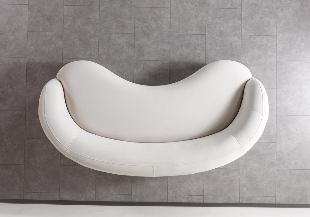 Bonita Ivory Velvet Sofa 91"