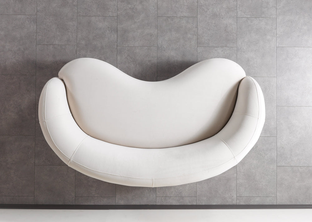 Bonita Ivory Velvet Loveseat 81"