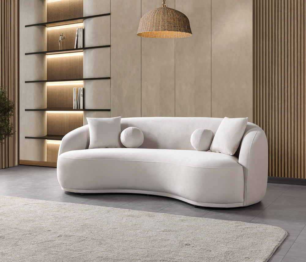 Bonita Ivory Velvet Sofa 91" & Loveseat 81"