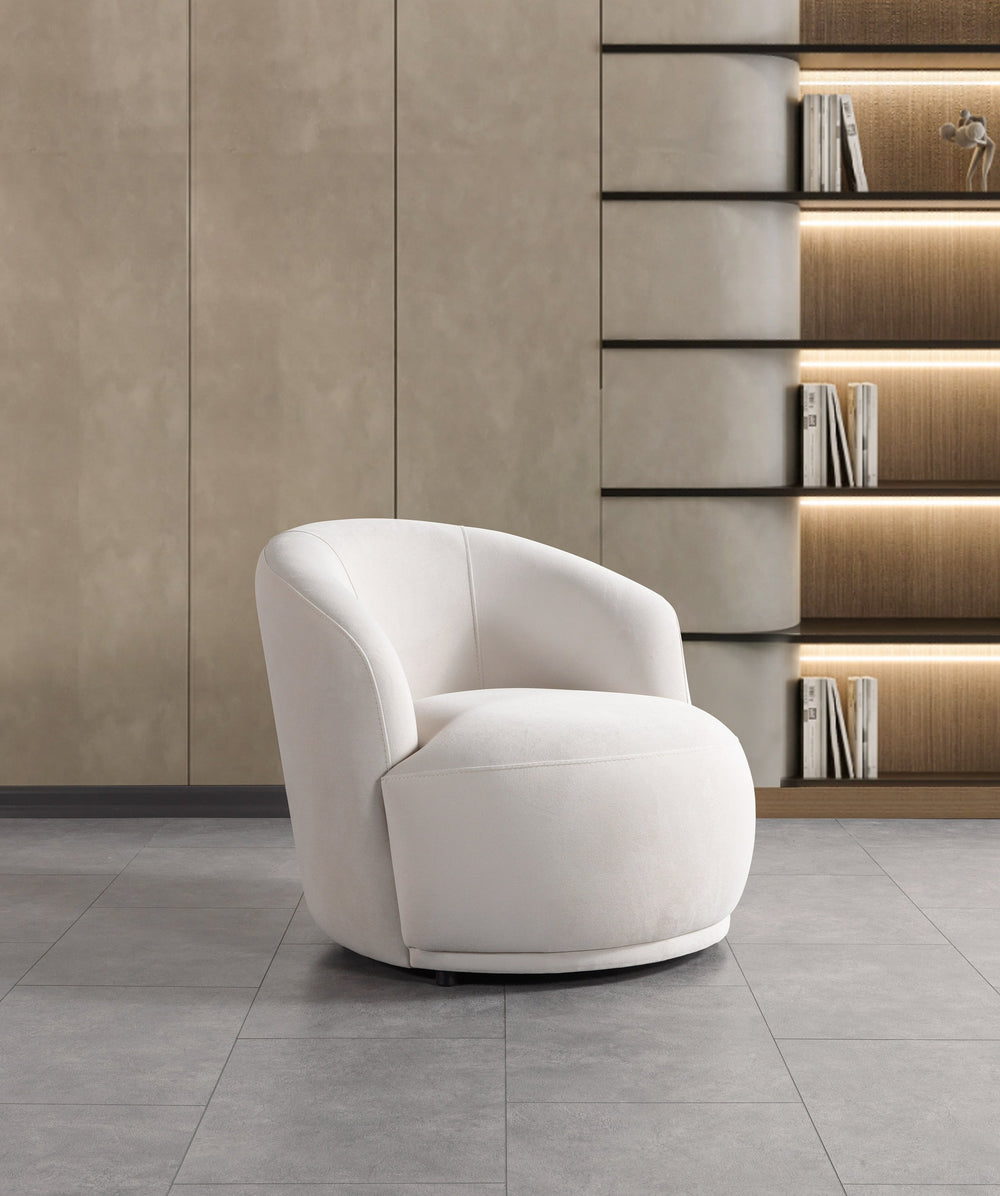 Bonita Ivory Velvet Accent Chair