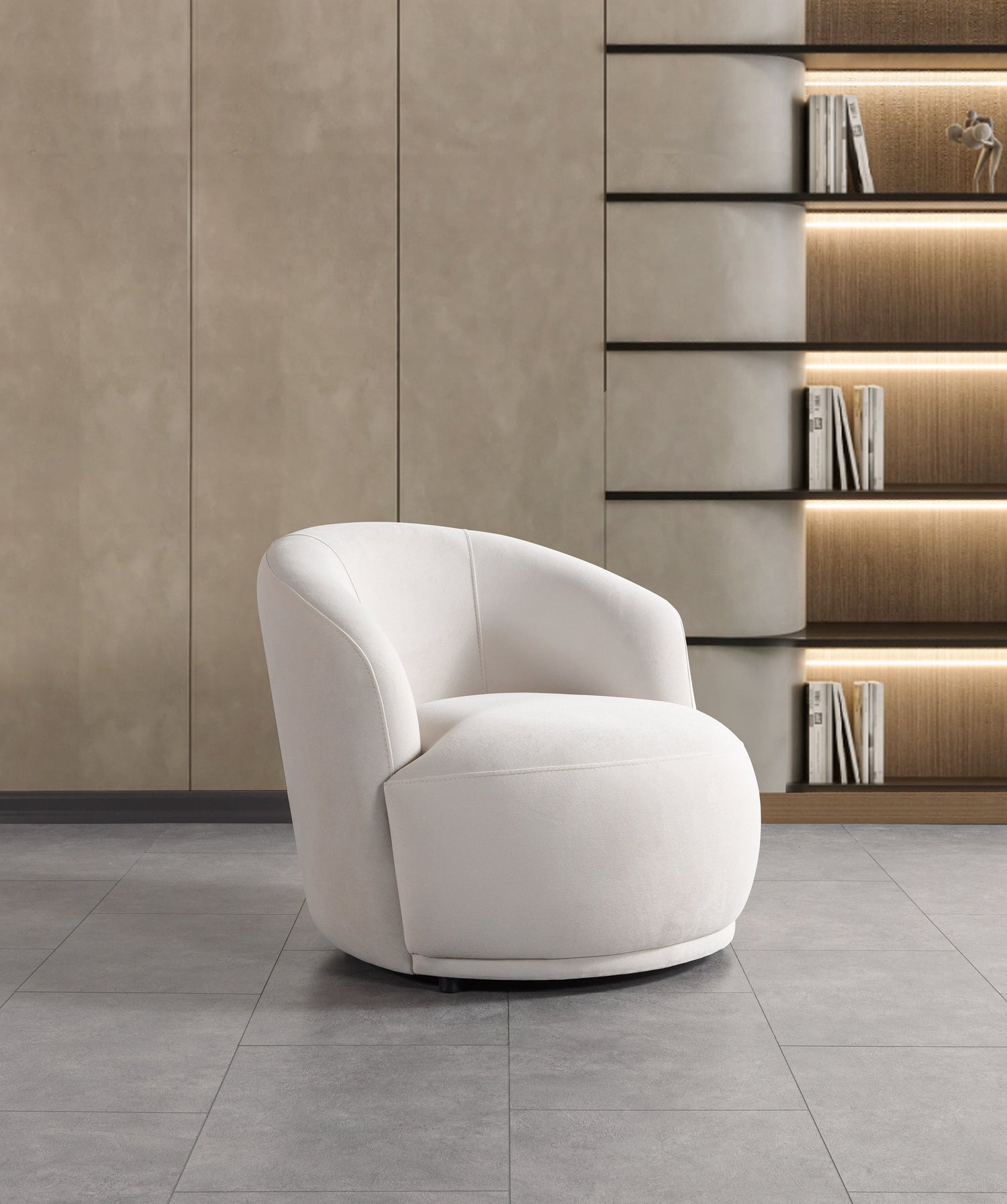 Bonita Ivory Velvet Accent Chair