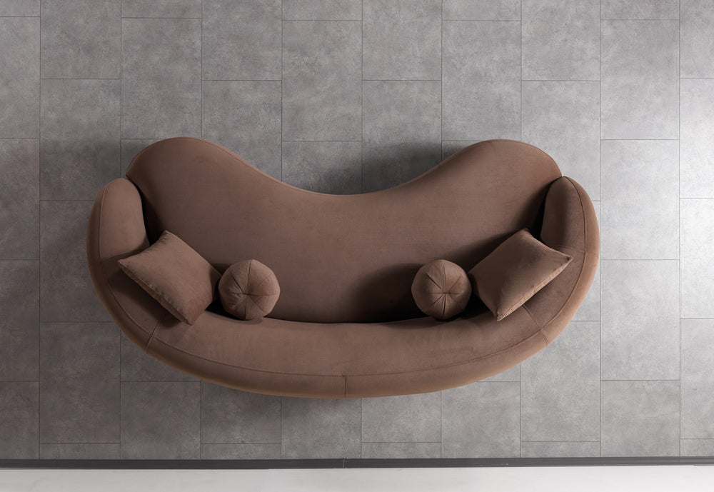 Bonita Coffee Velvet Sofa 91" & Loveseat 81"