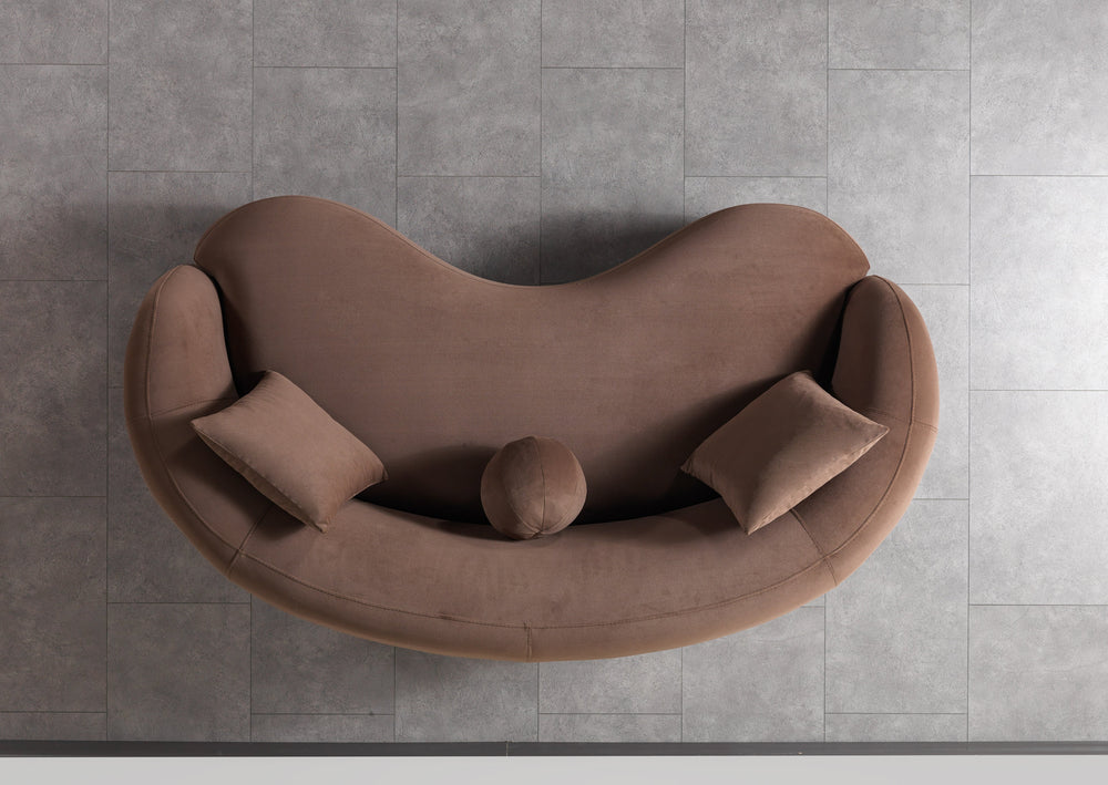Bonita Coffee Velvet Loveseat 81"