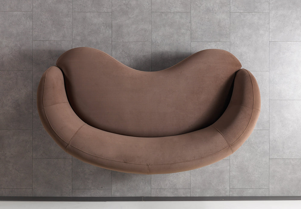 Bonita Coffee Velvet Loveseat 81"