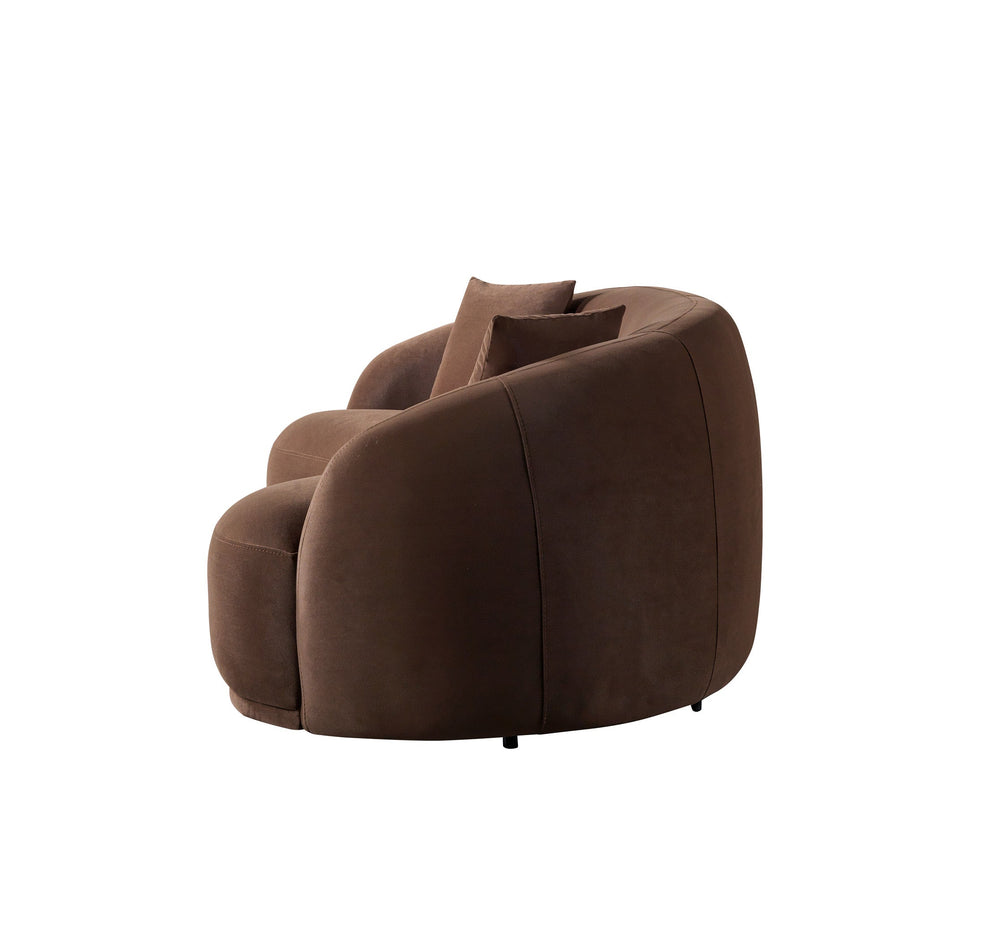 Bonita Coffee Velvet Loveseat 81"
