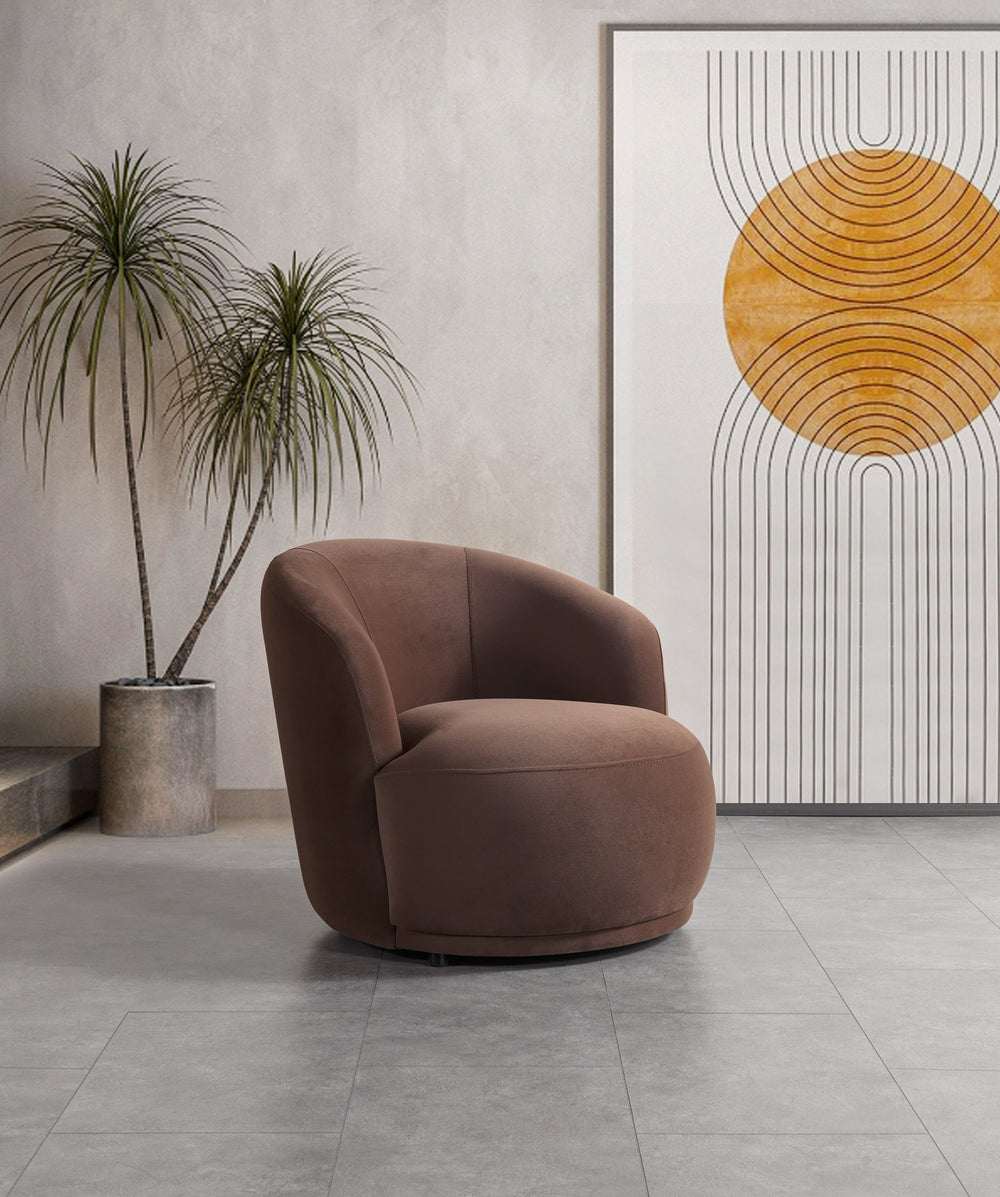 Bonita Coffee Velvet Accent Chair