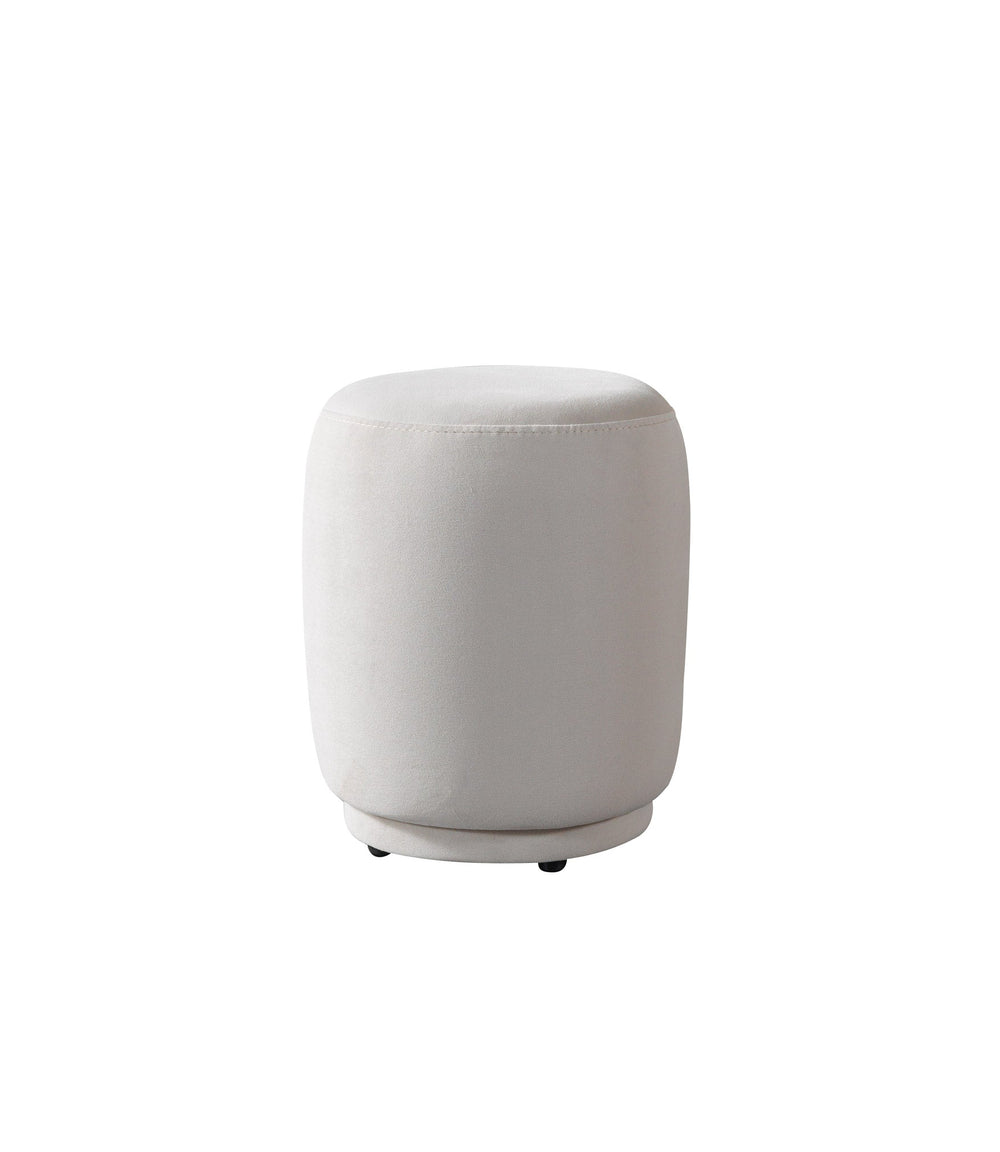 Cloe Ivory Velvet Stool