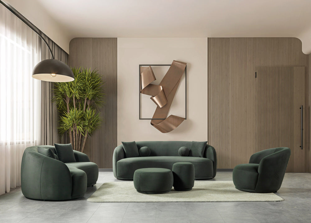 Bonita Green Velvet Sofa 91"