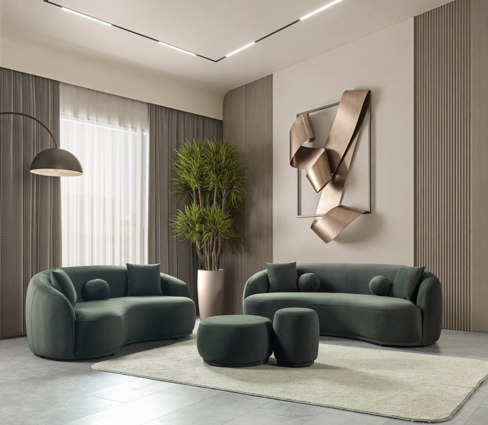 Bonita Green Velvet Sofa & Loveseat