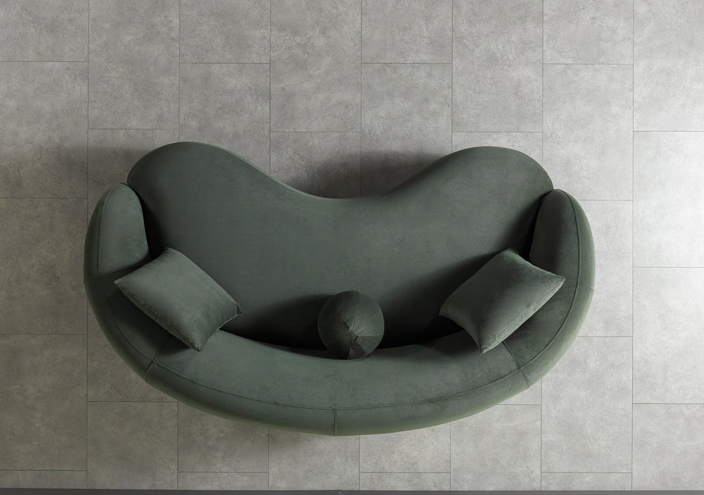 Bonita Green Velvet Loveseat 81"