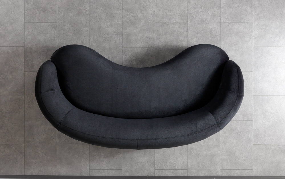 Bonita Black Velvet Sofa 91"