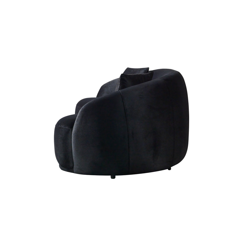 Bonita Black Velvet Sofa 91"