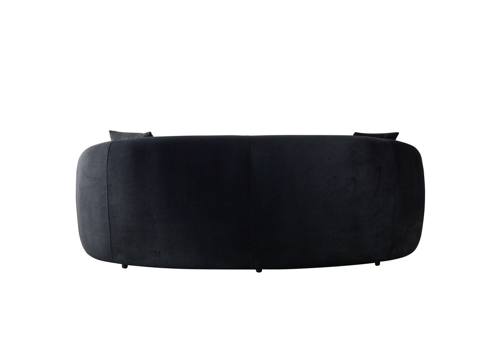 Bonita Black Velvet Sofa 91"