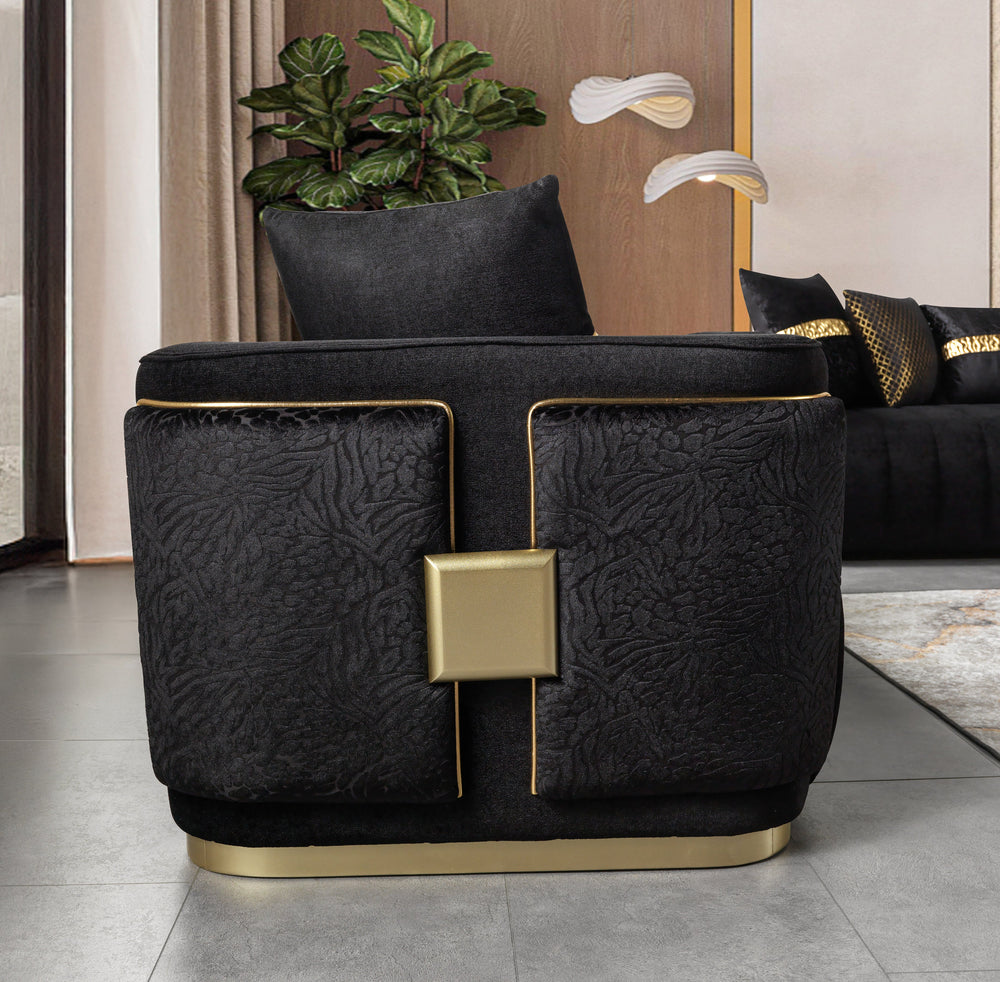 Carlina Black Velvet Sofa & Loveseats
