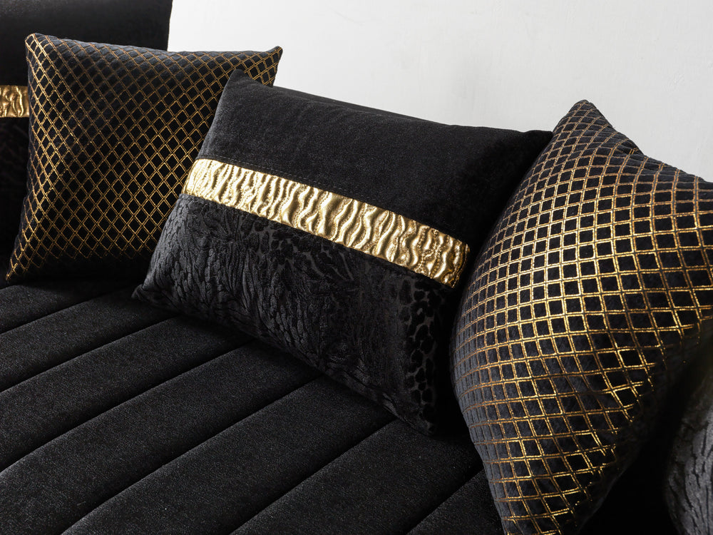 Carlina Black Velvet Sofa & Loveseats