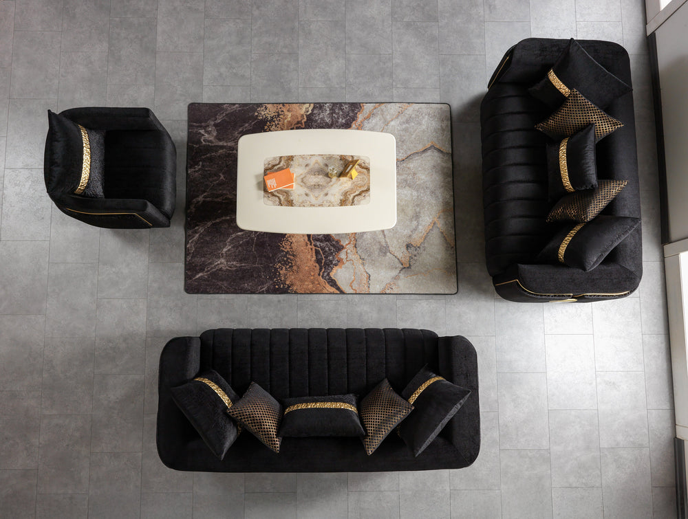 Carlina Black Velvet Chair