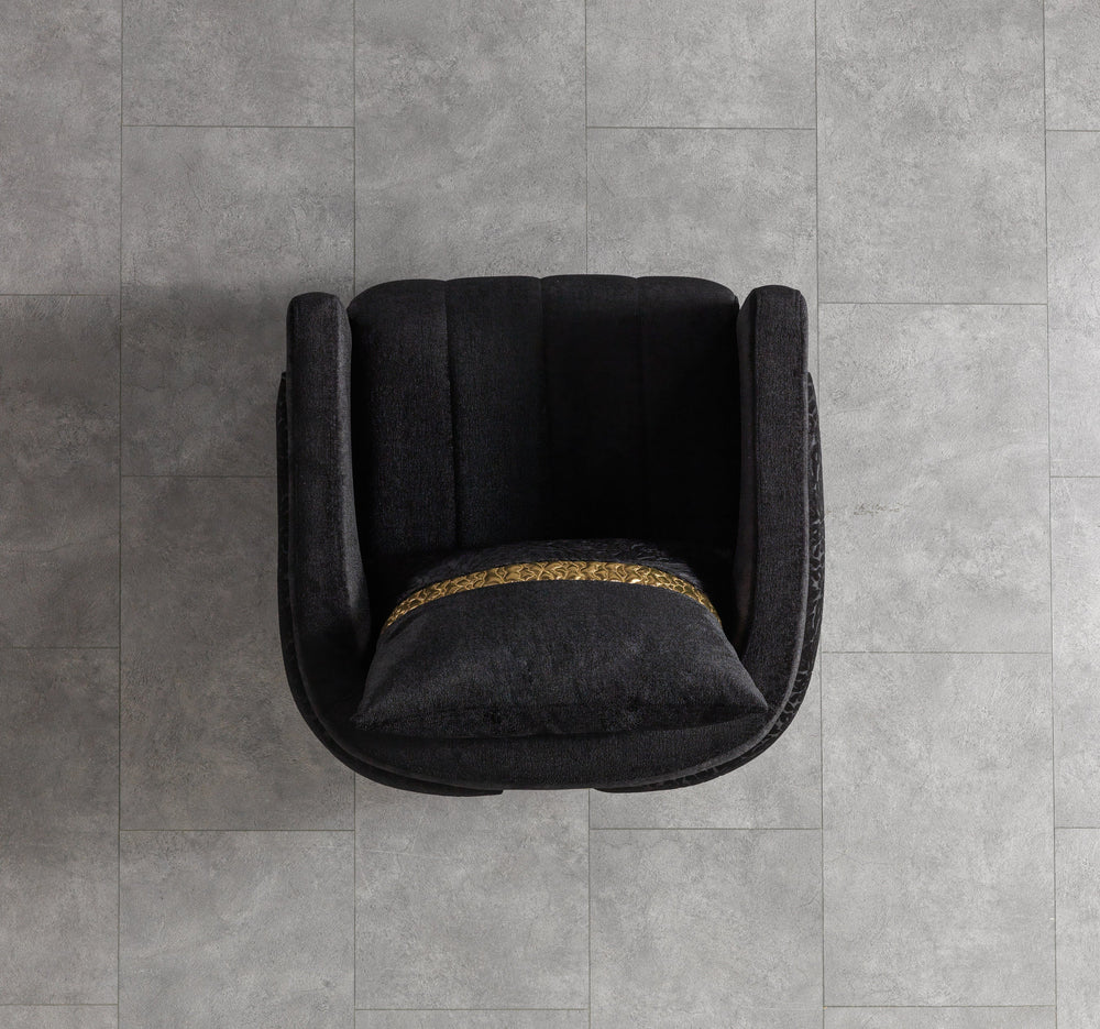 Carlina Black Velvet Sofa & Loveseats