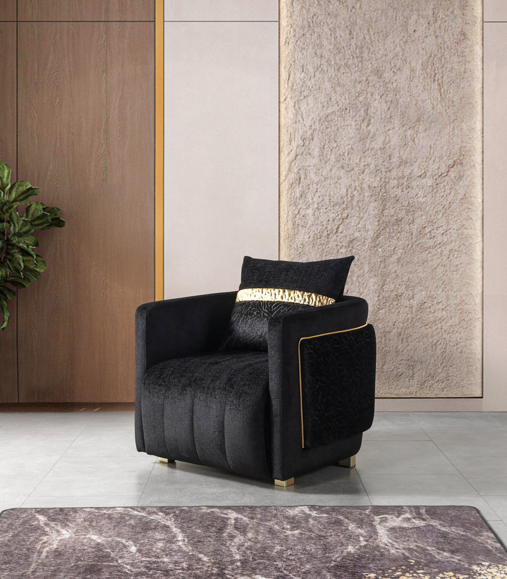 Carlina Black Velvet Sofa & Loveseats