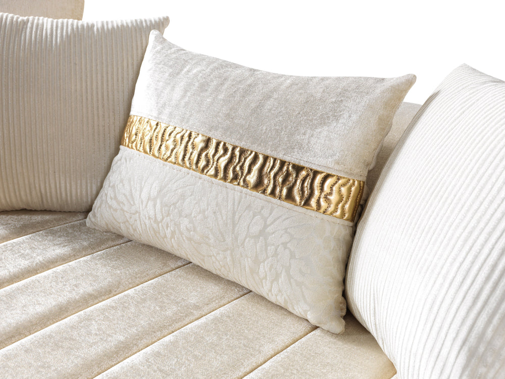Carlina Ivory Velvet Sofa & Loveseats