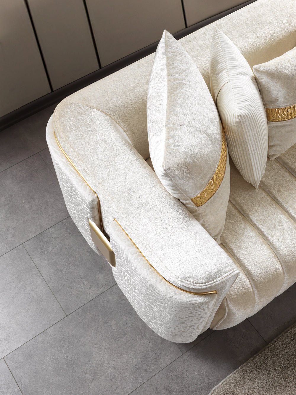 Carlina Ivory Velvet Sofa & Loveseats
