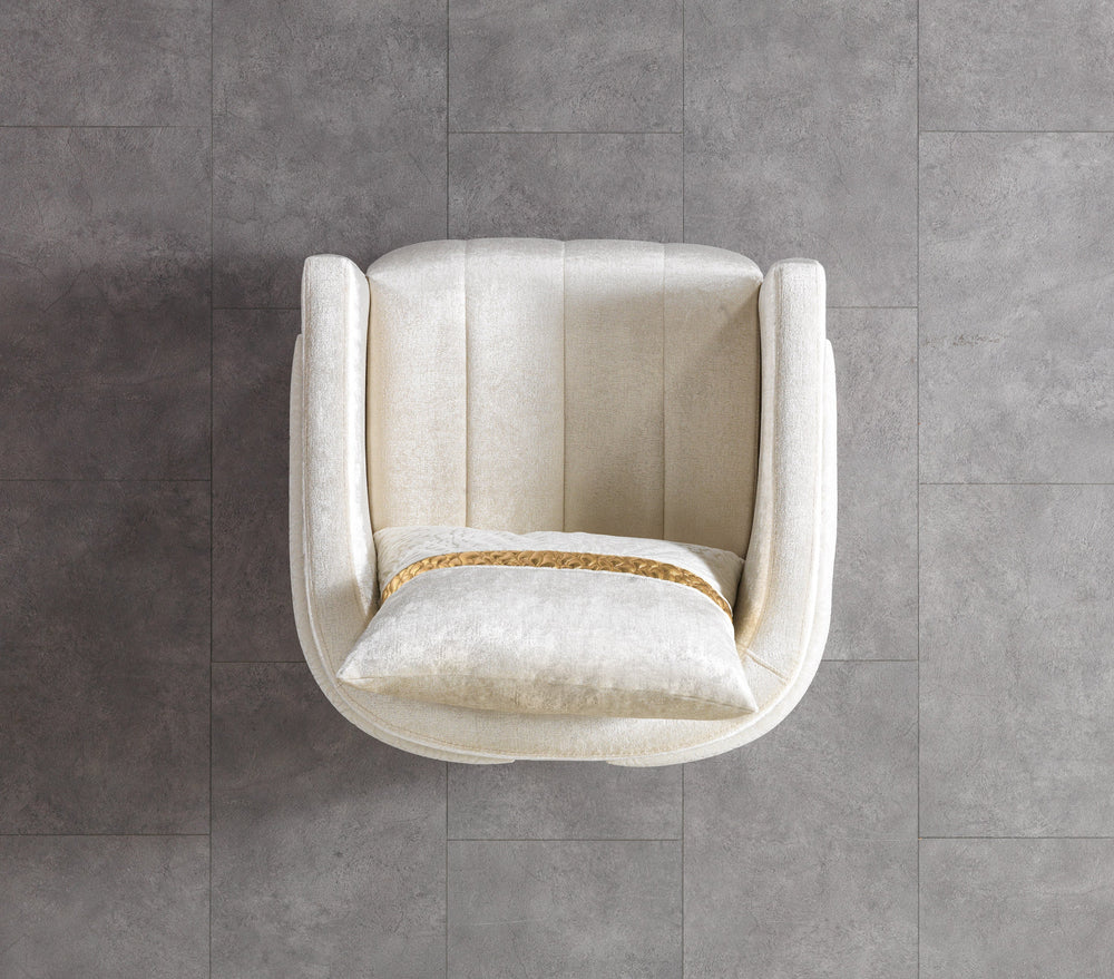 Carlina Ivory Velvet Sofa & Loveseats