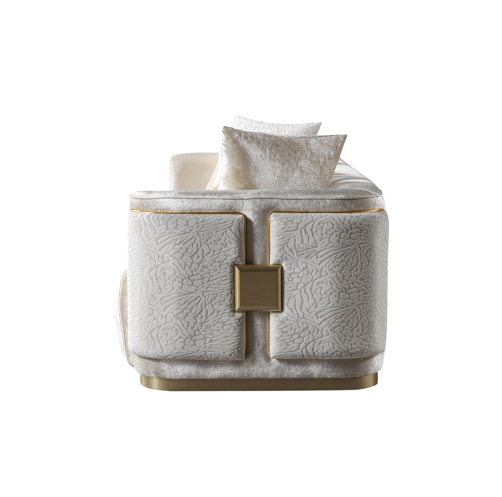 Carlina Ivory Velvet Sofa