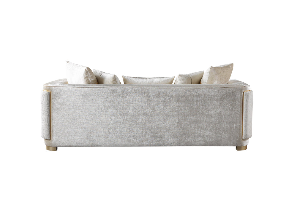 Carlina Ivory Velvet Sofa