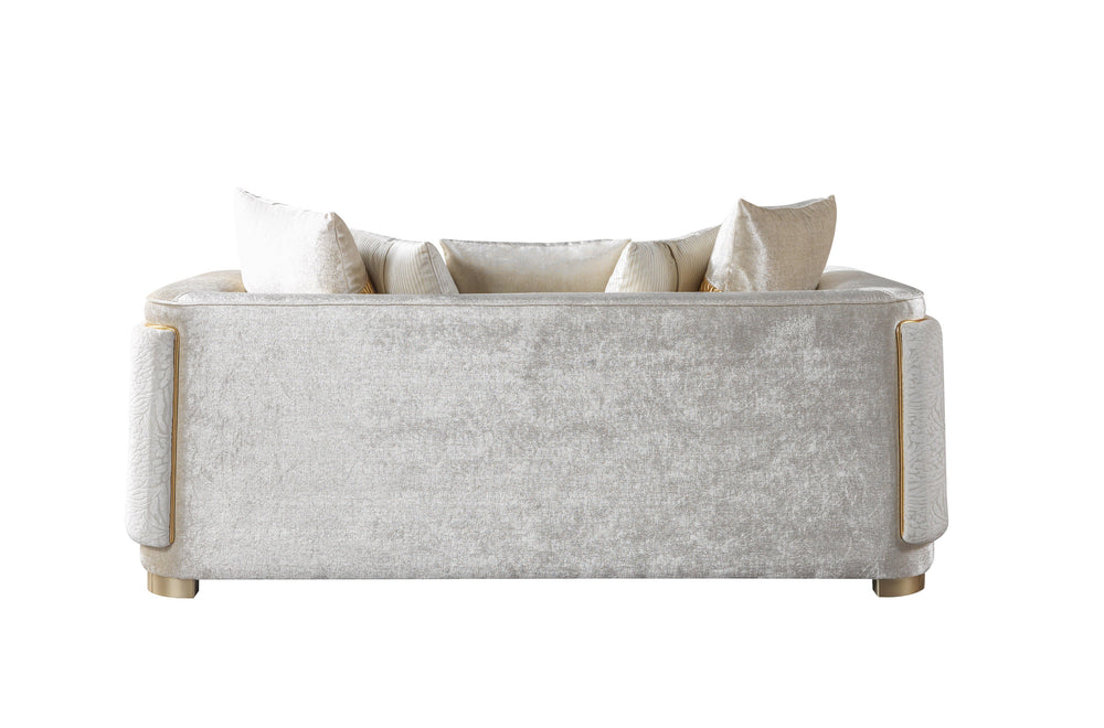 Carlina Ivory Velvet Sofa & Loveseats