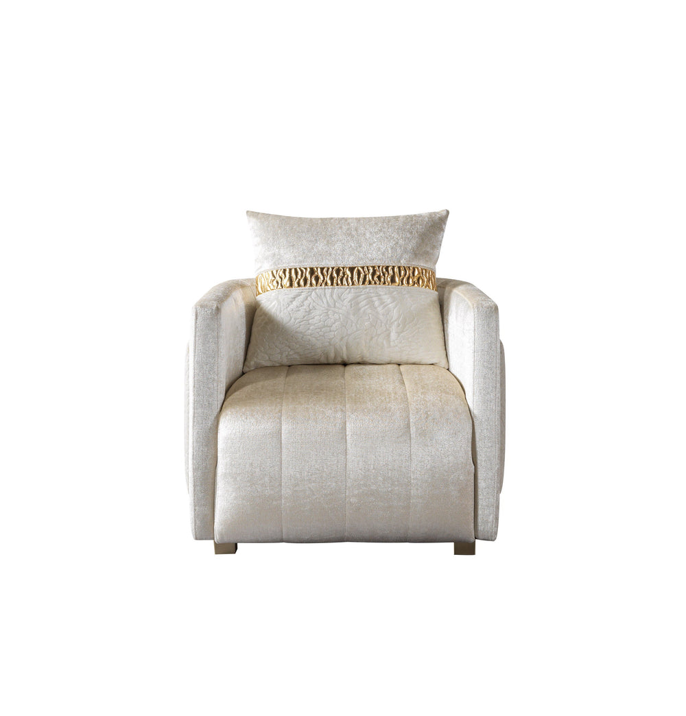 Carlina Ivory Velvet Sofa & Loveseats